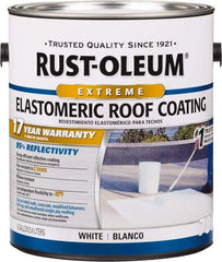 Rust-Oleum - 1 Gal Can White Elastomeric Roof Coating - 65 Sq Ft/Gal Coverage, Mildew Resistant, Long Term Durability & Weather Resistance - Exact Tool & Supply