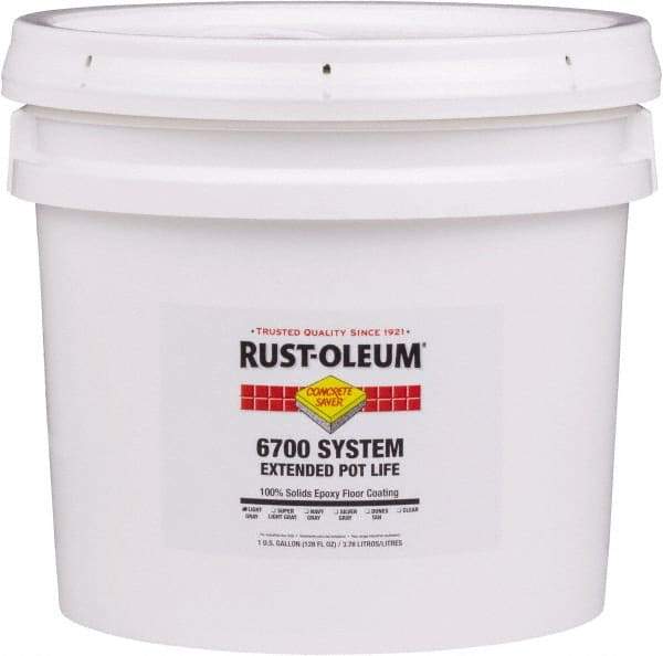 Rust-Oleum - 2 Gal Pail Dunes Tan Epoxy Floor Coating - 100 Sq Ft/Gal Coverage, <100 g/L g/L VOC Content, Low Odor & Low VOC - Exact Tool & Supply