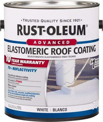 Rust-Oleum - 1 Gal Can White Elastomeric Roof Coating - 65 Sq Ft/Gal Coverage, Mildew Resistant, Long Term Durability & Weather Resistance - Exact Tool & Supply