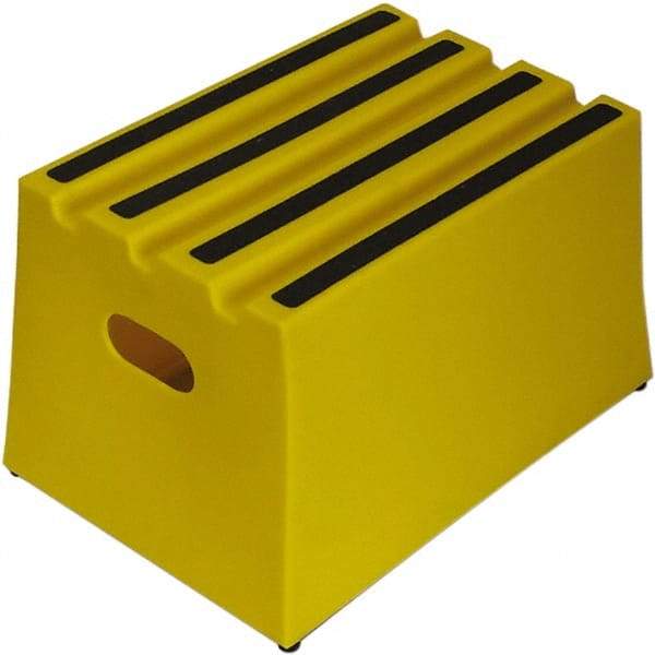 Diversified Plastics - 11-3/4" High x 13-5/8" Wide x 19-1/4" Deep, Yellow Step Stool - 500 Lb Capacity - Exact Tool & Supply