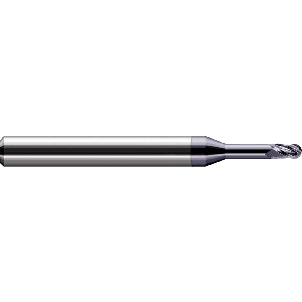 Harvey Tool - Ball End Mills; Mill Diameter (Decimal Inch): 0.1000 ; Number of Flutes: 3 ; Length of Cut (Decimal Inch): 0.1500 ; Material: Solid Carbide ; Overall Length (Inch): 2-1/2 ; Overall Length (Decimal Inch): 2.50000 - Exact Tool & Supply