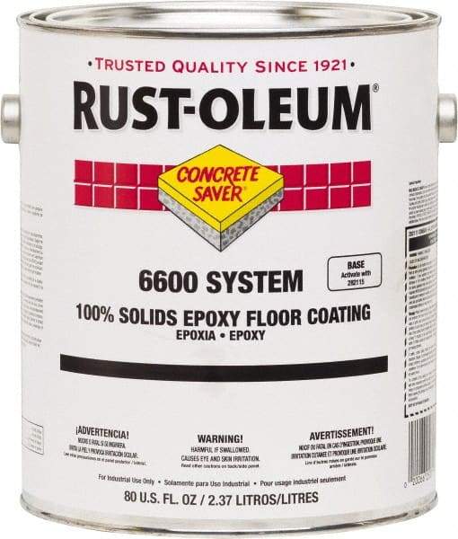 Rust-Oleum - 1 Gal Can Silver Gray 100% Solids Epoxy - 100 Sq Ft/Gal Coverage, <50 g/L VOC Content, Abrasion & Impact Resistance, Easy to Maintain, Durable, Withstands Intermittent Chemical Spills & Low-Viscosity Formula - Exact Tool & Supply