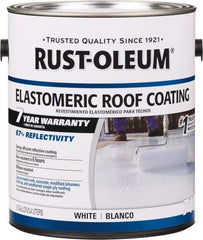 Rust-Oleum - 1 Gal Can White Elastomeric Roof Coating - 65 Sq Ft/Gal Coverage, Mildew Resistant, Long Term Durability & Weather Resistance - Exact Tool & Supply