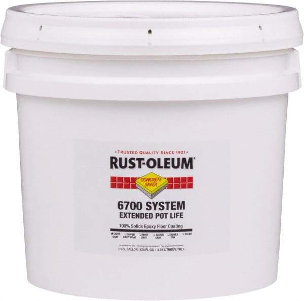 Rust-Oleum - 2 Gal Pail Navy Gray Epoxy Floor Coating - 100 Sq Ft/Gal Coverage, <100 g/L g/L VOC Content, Low Odor & Low VOC - Exact Tool & Supply