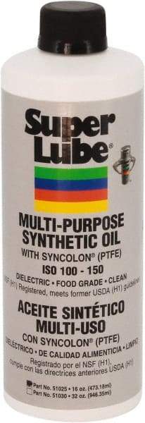 Synco Chemical - 1 Pint Bottle Oil with PTFE Direct Food Contact White Oil - Translucent, -45°F to 450°F, Food Grade - Exact Tool & Supply