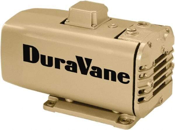 DEKKER Vacuum Technologies - 1 hp Rotary Vane Vaccum Pump - 110 Volts, 12 CFM, Single Phase, 16.69" Long x 8.11" Wide x 10-3/4" High, Oil Free - Exact Tool & Supply
