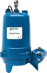 Goulds Pumps - 1/3 hp, 208 VAC Amp Rating, 208 VAC Volts, Single Speed Continuous Duty Operation, Sewage Pump - 1 Phase, Cast Iron Housing - Exact Tool & Supply