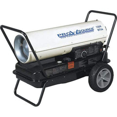 PRO-SOURCE - 10 to 125,000 BTU Rating, Multi-Fuel Forced Air Heater - 3,000 Sq Ft Max Heating Area, 10 Gal Capacity, Fuel with Kerosene, #1 Diesel & Jet A Fuel - Exact Tool & Supply