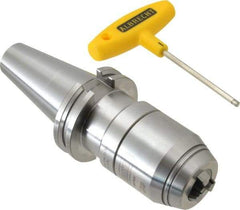 Albrecht - CAT40, 1/32 to 5/8" Capacity, Steel Integral Shank Drill Chuck - Keyed, Taper Shank, 1.97" Sleeve Diam, 3.9" Open Length - Exact Tool & Supply