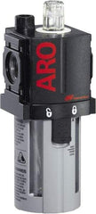 ARO/Ingersoll-Rand - 3/8" NPT, 150 Max psi Compact Modular Lubricator - Polycarbonate Bowl, Aluminum Body, 105 CFM, 125°F Max Temp, 2.2" Long x 2.24" Wide x 5.99" High - Exact Tool & Supply
