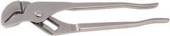 Aven - 9-1/2" OAL, 1-1/4" Max Capacity, 25mm Jaw Length x 1/4" Jaw Width, 4 Position Groove Joint Tongue & Groove Pliers - Serrated Angled Jaws, Angle Head, Stainless Steel Handles - Exact Tool & Supply