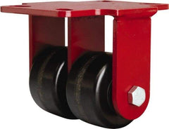 Hamilton - 3-1/4" Diam x 2" Wide x 5-1/4" OAH Top Plate Mount Rigid Caster - Phenolic, 1,400 Lb Capacity, Straight Roller Bearing, 4-1/2 x 6-1/2" Plate - Exact Tool & Supply