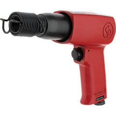 Chicago Pneumatic - 3,000 BPM, 2.6 Inch Long Stroke, Pneumatic Chipping Hammer - 25 CFM Air Consumption, 1/4 NPT Inlet - Exact Tool & Supply