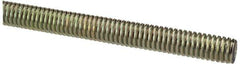 Value Collection - 5/16-18 UNC (Coarse), 6' Long, Alloy Steel Threaded Rod - Yellow Zinc-Plated Finish, Right Hand Thread - Exact Tool & Supply