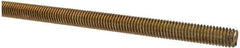Value Collection - 3/8-16 UNC (Coarse), 3' Long, Alloy Steel Threaded Rod - Yellow Zinc-Plated Finish, Right Hand Thread - Exact Tool & Supply