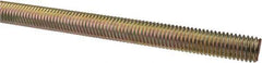 Value Collection - 1/2-13 UNC (Coarse), 6' Long, Alloy Steel Threaded Rod - Yellow Zinc-Plated Finish, Right Hand Thread - Exact Tool & Supply