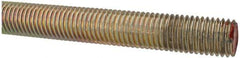Value Collection - 3/4-10 UNC (Coarse), 6' Long, Alloy Steel Threaded Rod - Yellow Zinc-Plated Finish, Right Hand Thread - Exact Tool & Supply