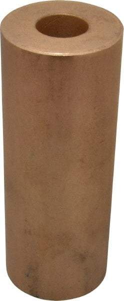Made in USA - 2-1/2 Inch Outside Diameter x 6-1/2 Inch Long, Bronze Round Tube - 1-1/4 Inch Inside Diameter, Alloy SAE 841 Oil Impregnated Bronze, 7 Lb. Shipping Weight - Exact Tool & Supply