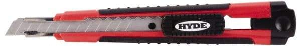 Hyde Tools - Snap Knife - 8-5/8" OAL, 3 Blades, Polystyrene (High Impact) Handle - Exact Tool & Supply