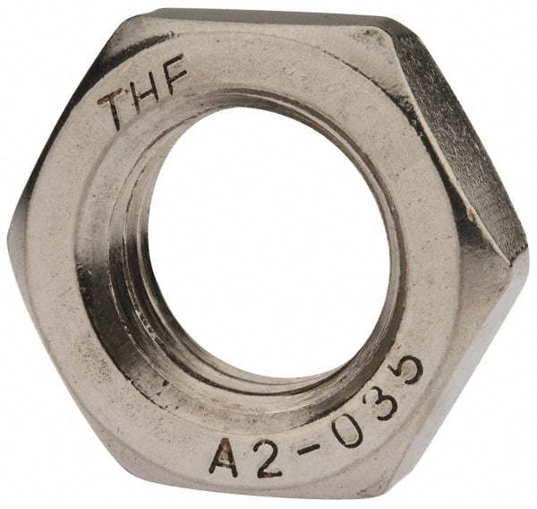 Value Collection - M24x3.00 Metric Coarse Stainless Steel Right Hand Hex Jam Nut - 36mm Across Flats, 12mm High, Uncoated - Exact Tool & Supply