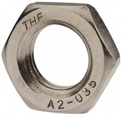 Value Collection - M24x3.00 Metric Coarse Stainless Steel Right Hand Hex Jam Nut - 36mm Across Flats, 12mm High, Uncoated - Exact Tool & Supply