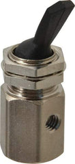 Specialty Mfr - 10-32 Non Exhaust Toggle Valve - 0.1 CV Rate, 150 Max psi, Detented Actuator - Exact Tool & Supply