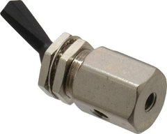 Specialty Mfr - 10-32F Exhaust Toggle Valve - 0.1 CV Rate, 150 Max psi, Detented Actuator - Exact Tool & Supply