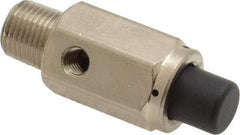 Specialty Mfr - 1/8M Non Exhaust Push Button Valve - 0.15 CV Rate, 150 Max psi, Normally Closed Actuator - Exact Tool & Supply