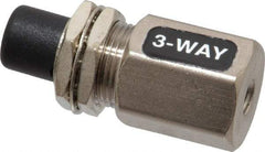 Specialty Mfr - 10-32F Exhaust Push Button Valve - 0.1 CV Rate, 125 Max psi, Normally Closed Actuator - Exact Tool & Supply