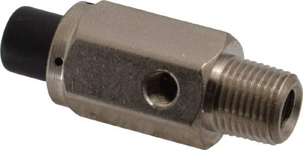 Specialty Mfr - 1/8M Exhaust Push Button Valve - 0.15 CV Rate, 150 Max psi, Normally Closed Actuator - Exact Tool & Supply