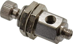 Specialty Mfr - 10-32 Male x Female Mini Needle Valve - 0.1 CV Rate, 150 Max psi, 5-Turn Adjustment - Standard - Exact Tool & Supply