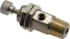 Specialty Mfr - 1/8" M x 10-32 F Mini Needle Valve - 0.1 CV Rate, 150 Max psi, 5-Turn Adjustment - Standard - Exact Tool & Supply