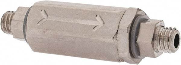 Specialty Mfr - 10-32 Male x Male Universal Check Valve - 0.06 CV Rate, 2.5 CFM, 150 Max psi - Exact Tool & Supply