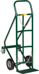 Little Giant - 800 Lb Capacity 40" OAH Cylinder Hand Truck - 8 x 14" Base Plate, Continuous Handle, Steel, Solid Rubber Wheels - Exact Tool & Supply