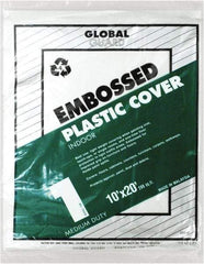 Premier Paint Roller - Medium Weight Plastic Drop Cloth - 20' x 10', 1 mil Thick, Off White - Exact Tool & Supply