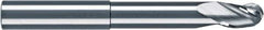 RobbJack - 3/8" Diam, 3/8" LOC, 3 Flute Solid Carbide Ball End Mill - Diamond-Like Carbon (DLC) Finish, Single End, 4" OAL, 3/8" Shank Diam, Spiral Flute - Exact Tool & Supply