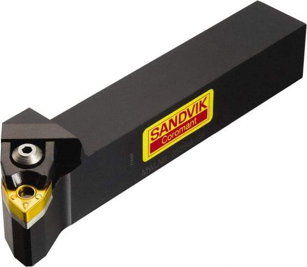 Sandvik Coromant - MWLNR/L, Right Hand Cut, -5° Lead Angle, 32mm Shank Height x 25mm Shank Width, Negative Rake Indexable Turning Toolholder - 170mm OAL, WNMG 08 04 08, WNMG 432 Insert Compatibility, Series T-Max P - Exact Tool & Supply