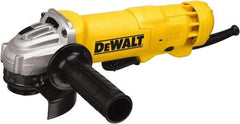 DeWALT - 4-1/2" Wheel Diam, 11,000 RPM, Corded Angle & Disc Grinder - 5/8-11 Spindle, 120 Volts, 11 Amps - Exact Tool & Supply