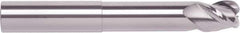 RobbJack - 3/8", 3 Flute, Single End, Solid Carbide, 0.03" Corner Radius End Mill - 4" OAL, 40° Helix, Right Hand Flute, 3/8" LOC, Right Hand Cut, 1" Extended Reach - Exact Tool & Supply