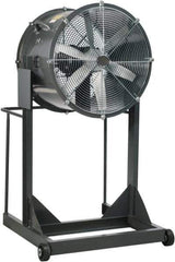 Americraft - 18" Blade, 1/4 hp, 3,050 CFM, High Floor Stand Industrial Circulation Fan - Floor Stand, 230/460 Volts, 1 Speed - Exact Tool & Supply