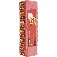 3M - 3/4" x 27.78 Yd Clear Rubber Adhesive Transparent Tape - Cellulose Acetate Backing, 2.5 mil Thick - Exact Tool & Supply