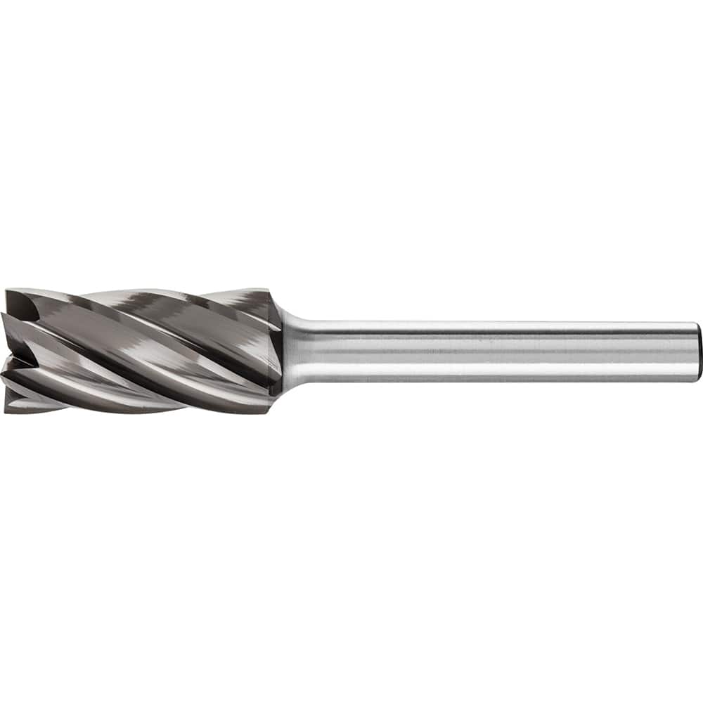 PFERD - SB-5, 1/2" Cut Diam, 1/4" Shank Diam, Carbide End Cut Aluma Cut Cylinder with End Cut Burr - Exact Tool & Supply