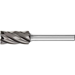 PFERD - SB-5, 1/2" Cut Diam, 1/4" Shank Diam, Carbide End Cut Aluma Cut Cylinder with End Cut Burr - Exact Tool & Supply