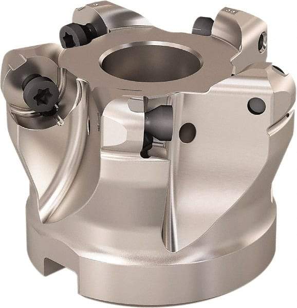 Seco - 2" Cut Diam, 0.236" Max Depth, 3/4" Arbor Hole, 5 Inserts, RP..12.. Insert Style, Indexable Copy Face Mill - R220.29 Cutter Style, 12,500 Max RPM, 1-1/2 High, Through Coolant, Series R220.29 - Exact Tool & Supply