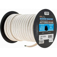 EastPenn - 14 AWG, 3 Strand, 100' OAL, Tinned Copper Hook Up Wire - White Thermoplastic Jacket - Exact Tool & Supply