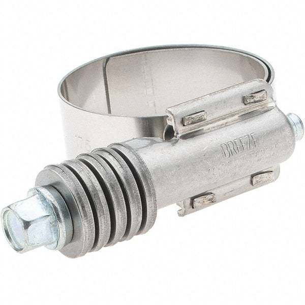 Made in USA - 1 to 1-3/4" Diam, Stainless Steel Auto-Adjustable Worm Drive Clamp - 5/6" Wide - Exact Tool & Supply