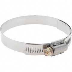 Made in USA - SAE Size 52, 2-13/16 to 3-3/4" Diam, Stainless Steel Protective Liner Worm Drive Clamp - Exact Tool & Supply