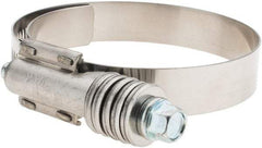 Made in USA - 2-1/4 to 3-1/8" Diam, Stainless Steel Auto-Adjustable Worm Drive Clamp - 5/6" Wide - Exact Tool & Supply