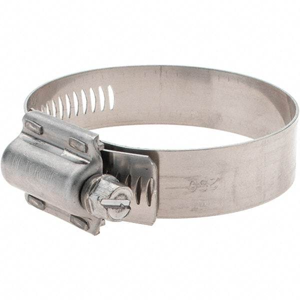 Made in USA - 1-3/4 to 2-5/8" Diam, Stainless Steel High Torque Worm Drive Clamp - Exact Tool & Supply
