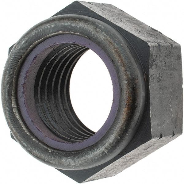Value Collection - 1-1/8 - 7 UNC Grade 8 Hex Lock Nut with Nylon Insert - 1-5/8" Width Across Flats, 1-11/64" High, Uncoated - Exact Tool & Supply